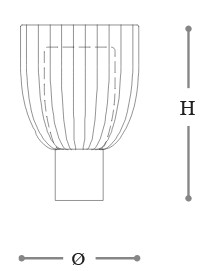 Dimensiones de la Lámpara de Mesa Universale Opera Italamp